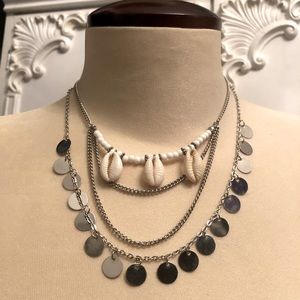Silver X Shell necklaces
